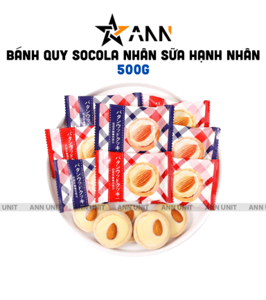 Bánh Quy Socola Nhân Sữa Hạnh Nhân 500g - BQSNSHN500G