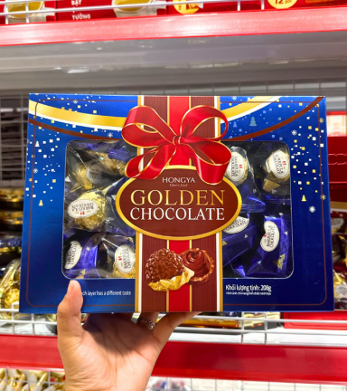 Kẹo Socola Hộp Giấy HONGYA GOLDEN - Xanh 208g - 4897045422371