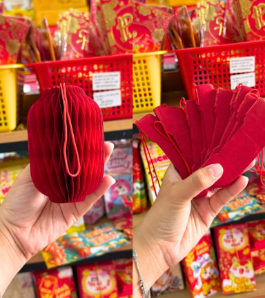 Set 10 Lồng Đèn Giấy Nhung Đẹp - Lồng Đèn Trang Trí Tết - LDTTT01