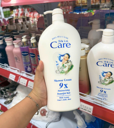 Sữa Tắm Sữa Dê - Sữa Tắm Hoa Mai Vàng Skin Care Shower Cream 9x 1.15kg - 8936130260019