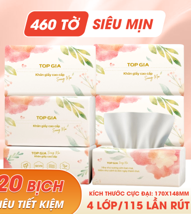 1 Thùng Giấy Ăn 20 Gói Topgia Sương Mai - TOPGIASMTHUNG20