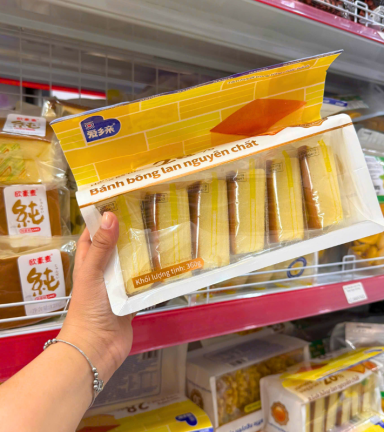 Bánh Bông Lan Nguyên Chất 28% Trứng Gà Tươi Axiain 360g (Bịch 10 Gói) - BBLNCA360G