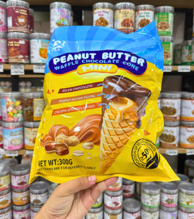 Bánh Ốc Quế Waffle Bơ Đậu Phộng Socola BX 300g - 6959062225637