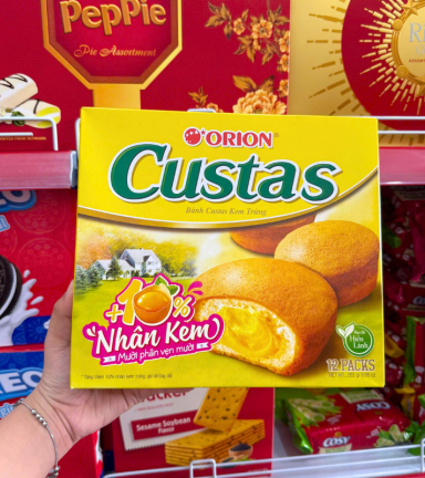 Bánh Custas Nhân Kem Trứng - Hộp 12 Gói - BCNKT12GOI