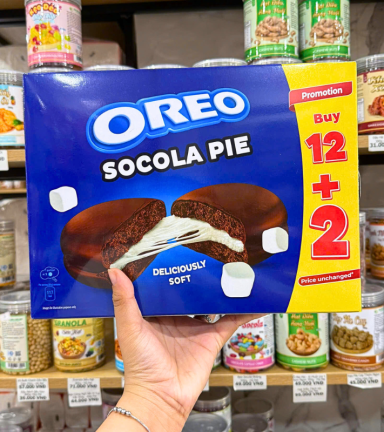 Bánh Oreo Socola Pie Mềm Ngon Không Để Lại Vụn - Bánh Socola Pie Oreo Chocolate Pie Kinh Đô 392g (14 Gói x 28g) - 8934680047432