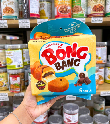 Bánh Bông Lan Socola Mochi Đậu Đỏ Con Cá ORION Bống Bang 145g - 8936029421781
