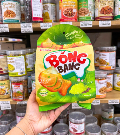 Bánh Bông Lan Mochi Cốm Xanh Đậu Đỏ Con Cá ORION Bống Bang 145g - 8936029424997