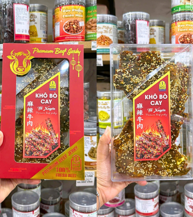 [DATE 24/7/2026] Khô Bò Cay TỨ XUYÊN PREMIUM BEEF GERKY 500g - KBCTXPBG500G