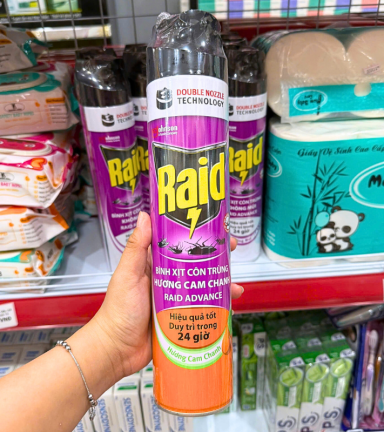 Xịt Côn Trùng RAID Hương Cam Chanh 520ml - XCTRHCC520ML