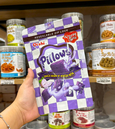 Bánh Quy Nhân Kem Socola OISHI PILLOWS Vị Khoai Môn 80g - BQNKSOPVKM80G