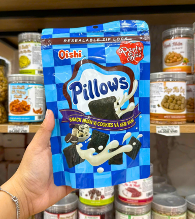 Bánh Quy Nhân Kem Socola OISHI PILLOWS Vị Cookies Vani 80g - BQNKSOPVCV80G