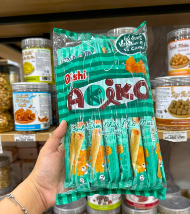 Bánh Que Kem OISHI AKIKO Nhân Phô Mai 140g - Màu Xanh Rêu - BQKOANPM140G