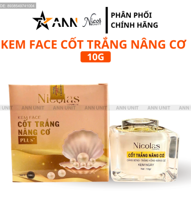 Kem Face Cốt Trắng Căng Bóng Nâng Cơ Nicolas Nicos Beauty Thanh Nhi 10gr - Phiên Bản Mới - 8938549741004