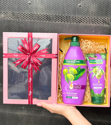 Set Quà Tặng Dầu Gội & Dầu Xả Palmolive Naturals Silky Straight (Set Màu Tím) - PALMOLIVETIM