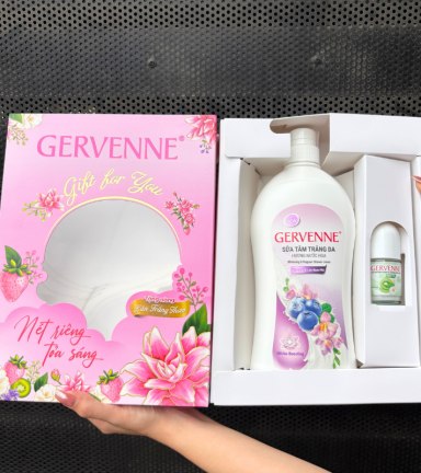 Set Quà Tặng Sữa Tắm Trắng Da Hương Nước Hoa Gervenne & Lăn Khử Mùi Gervenne - SETGERVENNE