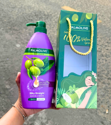 Dầu Gội Xả Palmolive Naturals Silky Straight Chiết Xuất Dầu Olive 600ml - 8850006930502