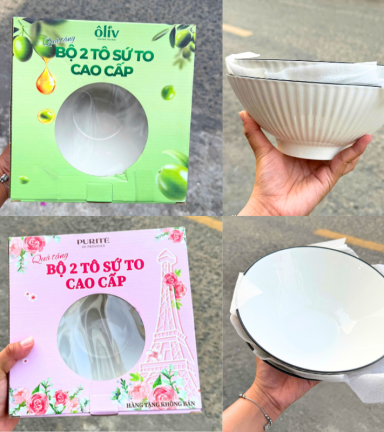 Bộ 2 Tô Sứ To Cao Cấp Purite & Olive - TOSUCAOCAP