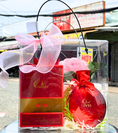 Set Quà Tặng Nước Hoa Nữ Charme Level 100ml Phiên Bản Mới Hương Thơm Gợi Cảm Hiện Đại - Túi Trong Vuông Có Đèn Đom Đóm Lót Giấy Rơm Thắt Nơ Xinh Xắn Nhiều Màu - SETQUACHARME37