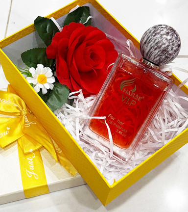 Set Hộp Quà Tặng Chữ Nhật Lớn Nước Hoa Nữ Charme Vip 100ml - Hộp Hoa Rơm Nhiều Màu - SETQUACHARME49