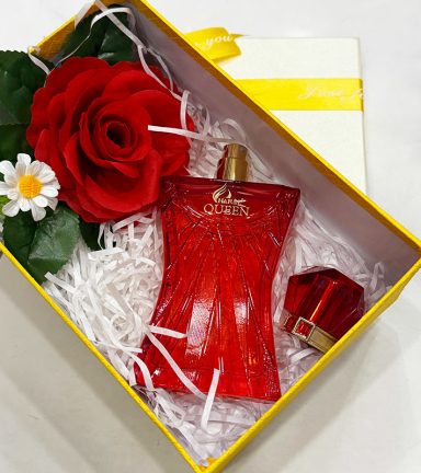Set Hộp Quà Tặng Chữ Nhật Lớn Nước Hoa Nữ Charme Queen 100ml - Hộp Hoa Rơm Nhiều Màu - SETQUACHARME50