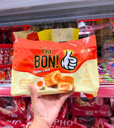 Bánh Ăn Sáng Orion C'est Bon Vị Sốt Kem Trứng Lava 162.4g - Bịch Cam - 8936036027969