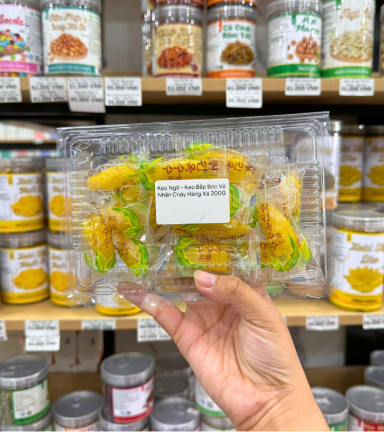 Kẹo Bắp Dẻo Nhân Phô Mai Chảy - Kẹo Bắp Hàng Xá 200g/Hộp - KBDNPMTC200G