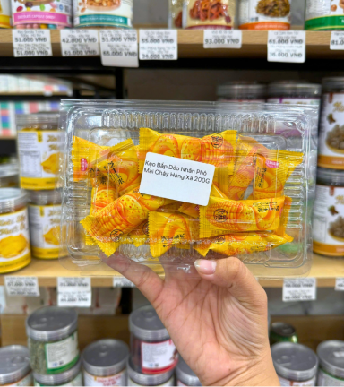 Kẹo Bắp Dẻo Nhân Phô Mai Chảy Hàng Xá 200g/Hộp - KBD200G