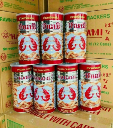 Bánh Snack Tôm Lon HANAMI Thái Lan Thùng 12 Lon (110gr/Lon) - 8852052110600THUNG