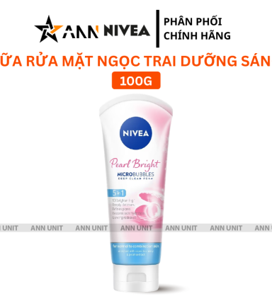 Sữa Rửa Mặt Nivea Tinh Chất Ngọc Trai Hỗ Trợ Làm Sáng Da 5 In 1 Màu Xanh 100g - 4005900747891