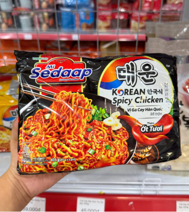 Mì Trộn Vị Gà Cay Hàn Quốc SEDAAP 435g - Lốc 5 Gói - 8998866631167