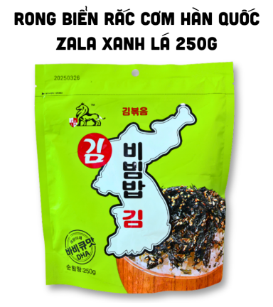 Rong Biển Rắc Cơm Canxi Zala Hàn Quốc 250g - Bịch Xanh Lá - 6975910442230