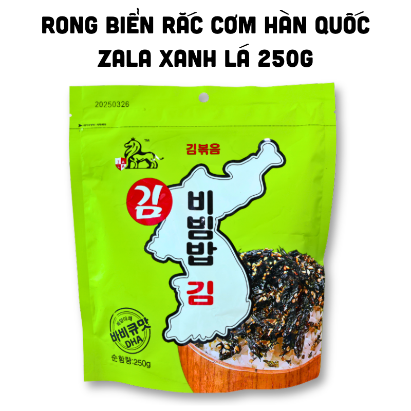 Shop sỉ rong Biển Rắc Cơm Canxi Zala Hàn Quốc 250g - Bịch Xanh Lá 6 Shop sỉ rong Biển Rắc Cơm Canxi Zala Hàn Quốc 250g - Bịch Xanh Lá