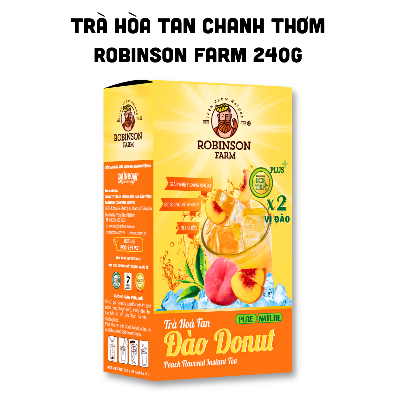 Trà Hoà Tan Robinson Farm Vị Đào Donut 150g 7 Trà Hoà Tan Robinson Farm Vị Đào Donut 150g
