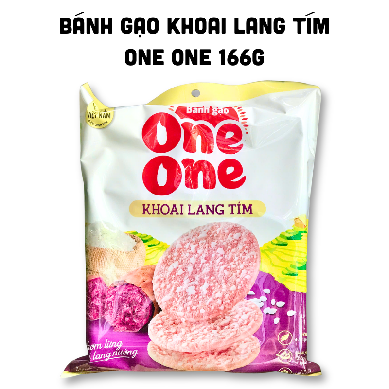 Chỗ sỉ bánh Gạo One One Khoai Lang Tím 166gr 7 Chỗ sỉ bánh Gạo One One Khoai Lang Tím 166gr