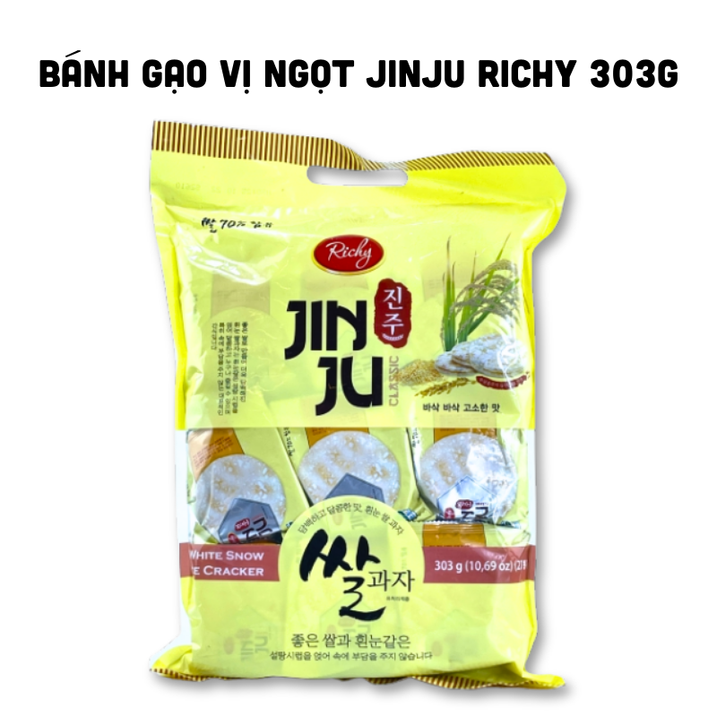Bánh Gạo Jinju Richy Vị Ngọt Hàn Quốc 303g 6 Bánh Gạo Jinju Richy Vị Ngọt Hàn Quốc 303g