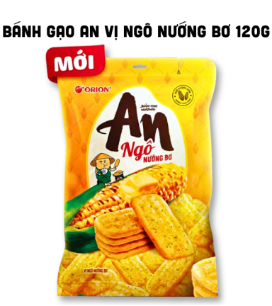 Bánh Gạo Nướng AN Vị Ngô Nướng Bơ Orion 120g - 8936029422542