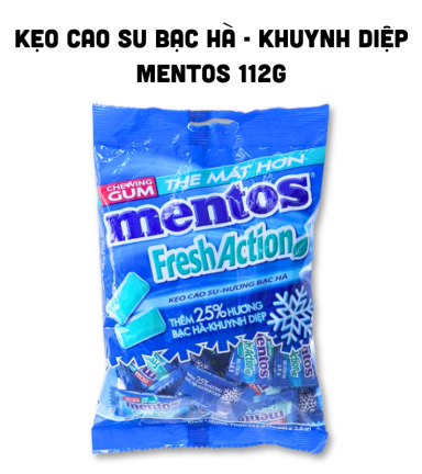 Kẹo Cao Su Mentos Hương Bạc Hà 112g - 8935001713593