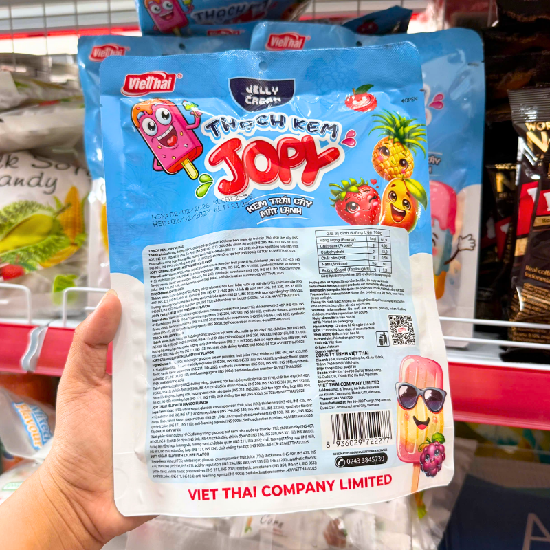 Kẹo Thạch Mút Que Kem Jopy Vietthai Lốc 20 Bịch 6 Kẹo Thạch Mút Que Kem Jopy Vietthai Lốc 20 Bịch