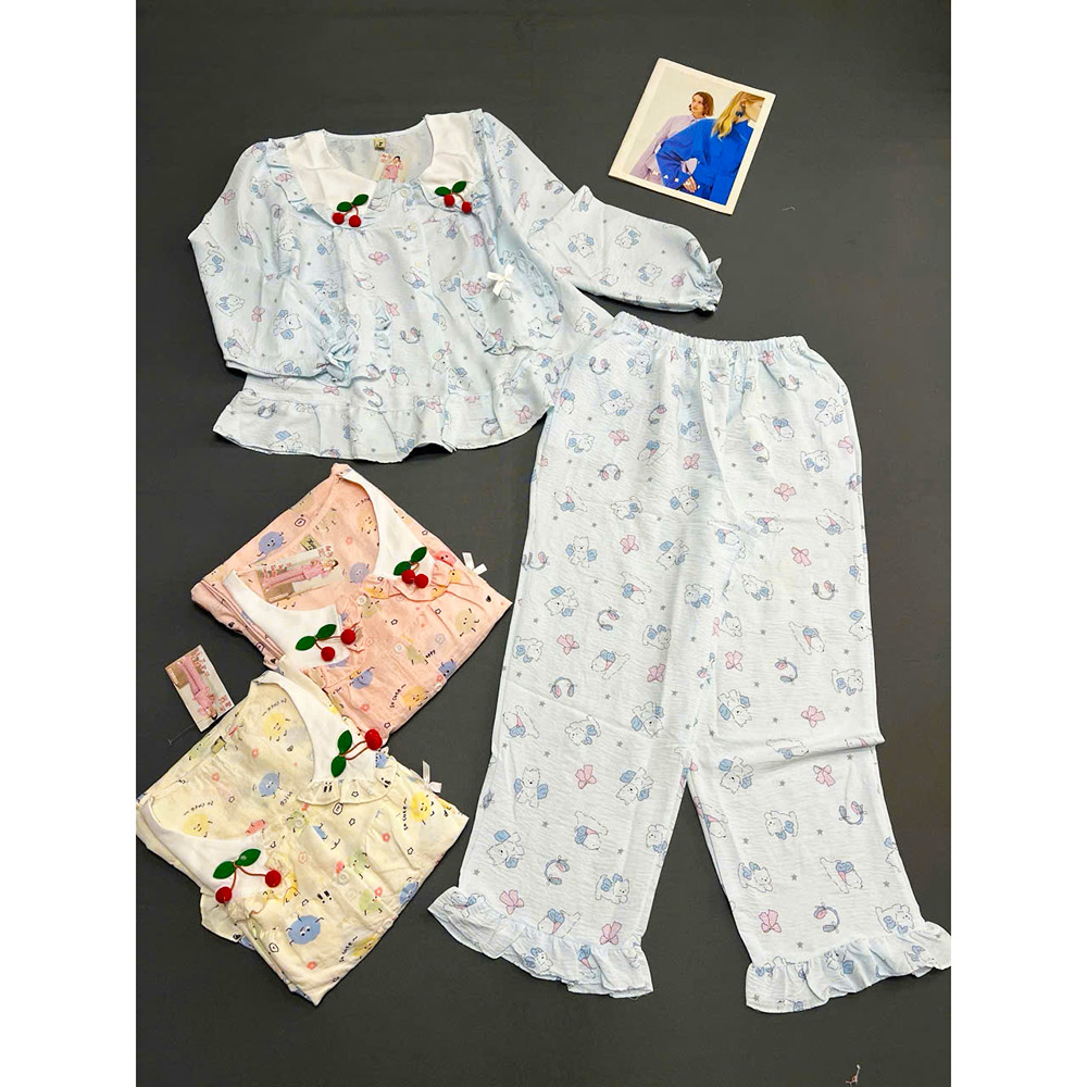 Nguồn hàng sỉ đồ Bộ Nữ Áo Cổ Sen Tay Dài Quần Dài Họa Tiết Gấu Đáng Yêu Vải Cotton Hàn Mịn Mát Size 45-62kg 5 Nguồn hàng sỉ đồ Bộ Nữ Áo Cổ Sen Tay Dài Quần Dài Họa Tiết Gấu Đáng Yêu Vải Cotton Hàn Mịn Mát Size 45-62kg