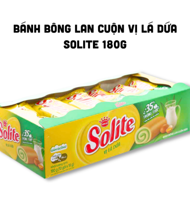 Bánh Bông Lan Cuộn Solite Vị Lá Dứa Hộp Giấy 180g - 8934680043656
