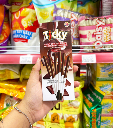 Bánh Que Đũa Phủ Socola Sữa Ticky Uni Firms - Màu Nâu Trắng - 8858694610287LE