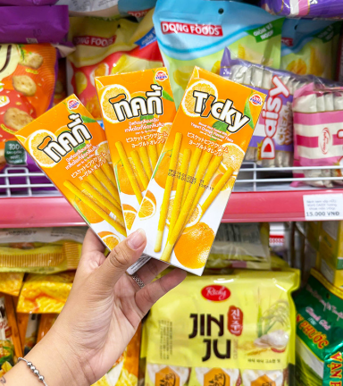 Bánh Que Đũa Phủ Yogurt Cam Ticky Uni Firms Combo 3 Hộp - Màu Cam - 8858694610225CB3