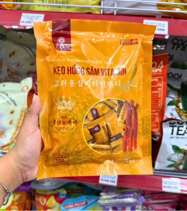 Kẹo Hồng Sâm Vitamin Hàn Quốc ECOBIN 200g - Bịch Vàng - 8938531053849