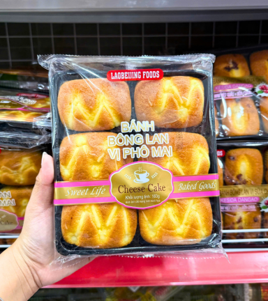 Bánh Bông Lan Tươi Laobeijing Foods Vị Phô Mai Khay 6 Cái 183g - 6944876401988