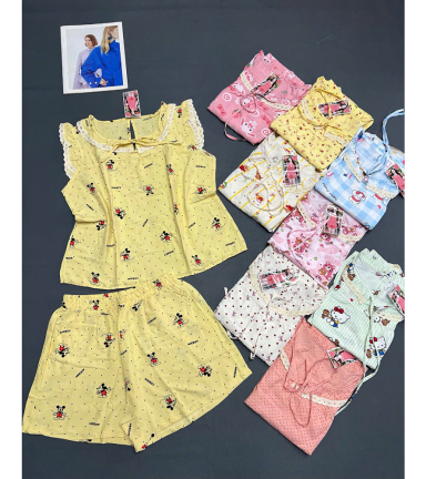 Đồ Bộ Nữ Áo 3 Lỗ Quần Đùi Họa Tiết Trẻ Trung Dễ Thương Vải Cotton Hàn Mịn Mát Size 45-62kg - DBOR0011