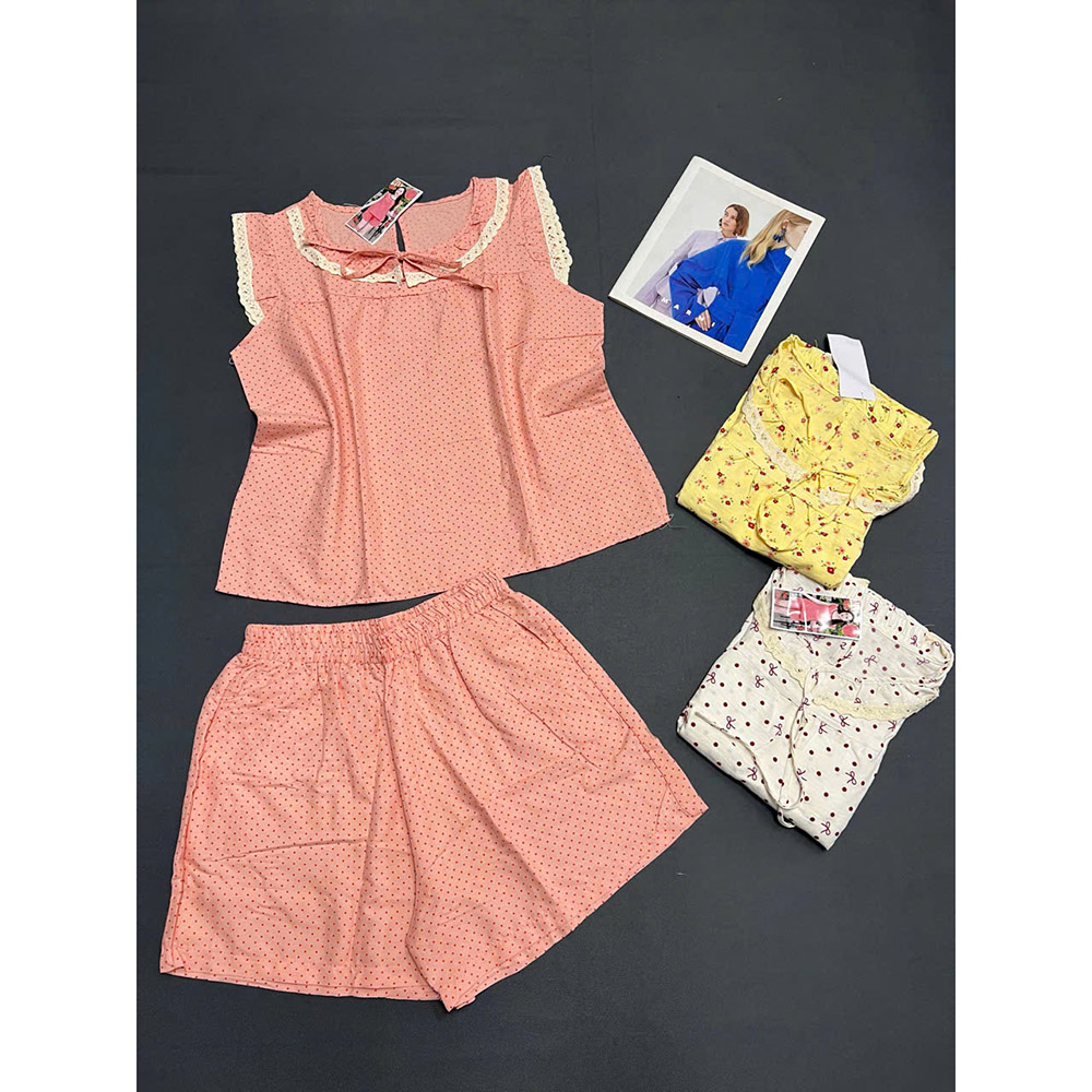 Chuyên sỉ đồ Bộ Nữ Áo 3 Lỗ Quần Đùi Họa Tiết Trẻ Trung Dễ Thương Vải Cotton Hàn Mịn Mát Size 45-62kg 5 Chuyên sỉ đồ Bộ Nữ Áo 3 Lỗ Quần Đùi Họa Tiết Trẻ Trung Dễ Thương Vải Cotton Hàn Mịn Mát Size 45-62kg
