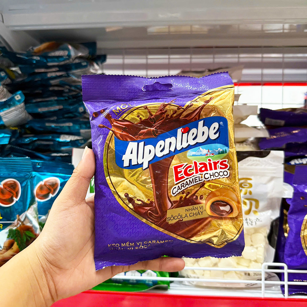 Kẹo Mềm ALPENLIEBE Vị Caramen Nhân Socola Chảy Bịch 63,7g 5 Kẹo Mềm ALPENLIEBE Vị Caramen Nhân Socola Chảy Bịch 63,7g