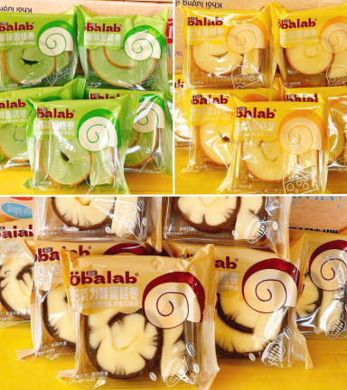 Combo 5 Cái Bánh Bông Lan Cuộn OBALAB Vị Socola/ Vị Trà Xanh/ Vị Phô Mai 60g - 6970645921296CB5