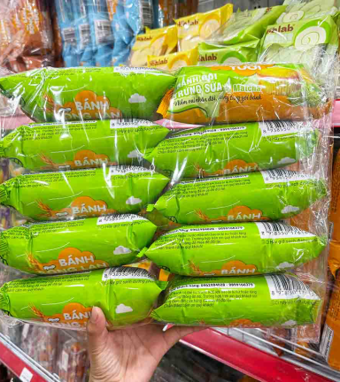 Lốc 10 Cái Bánh Bông Lan Tươi Trứng Sữa Kim Nguyên Vị Matcha 60g - Bịch Xanh Lá - 8938550176161LOC