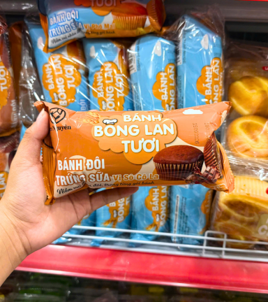 Bánh Bông Lan Tươi Trứng Sữa Kim Nguyên Vị Socola 60g - Bịch Nâu - 8938550176178